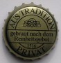 Kronkorken universal Deutschland 2009 2000er gold AUS TRADITION PRIVAT gebraut nach dem Reinheitsgebot 1516