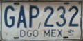 Nummernschilder / Kfz-Kennzeichen Mexiko 1986 1980er Durango