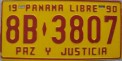 Nummernschilder / Kfz-Kennzeichen Panama 1990 1990er