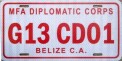 Nummernschilder / Kfz-Kennzeichen Belize 2011 2010er CD