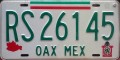 Nummernschilder / Kfz-Kennzeichen Mexiko 1998 1990er Oaxaca