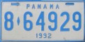 Nummernschilder / Kfz-Kennzeichen Panama 1992 1990er