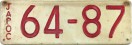 Nummernschilder / Kfz-Kennzeichen Japan 1946 1940er