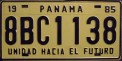 Nummernschilder / Kfz-Kennzeichen Panama 1985 1980er