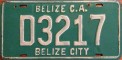 Nummernschilder / Kfz-Kennzeichen Belize 1997 1990er Belize City