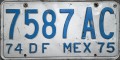 Nummernschilder / Kfz-Kennzeichen Mexiko 1974 1970er Distrito Federal
