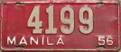 Nummernschilder / Kfz-Kennzeichen Philippinen 1956 1950er Manila
