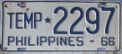 Nummernschilder / Kfz-Kennzeichen Philippinen 1966 1960er