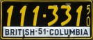 Nummernschilder / Kfz-Kennzeichen Kanada 1950 1950er British Columbia