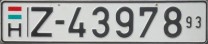 Nummernschilder / Kfz-Kennzeichen Ungarn 1990 1990er