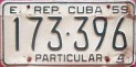 Nummernschilder / Kfz-Kennzeichen Kuba 1959 1950er