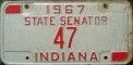 Nummernschilder / Kfz-Kennzeichen USA 1967 1960er Indiana IN