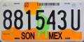 Nummernschilder / Kfz-Kennzeichen Mexiko 1999 1990er Sonora