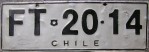 Nummernschilder / Kfz-Kennzeichen Chile 1985 1980er