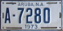 Nummernschilder / Kfz-Kennzeichen Aruba 1973 1970er Aruba