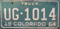 Nummernschilder / Kfz-Kennzeichen USA 1964 1960er Colorado CO