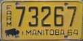 Nummernschilder / Kfz-Kennzeichen Kanada 1964 1960er Manitoba