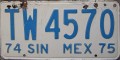 Nummernschilder / Kfz-Kennzeichen Mexiko 1974 1970er Sinaloa
