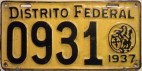 Nummernschilder / Kfz-Kennzeichen Venezuela 1937 1930er Caracas