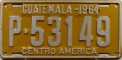 Nummernschilder / Kfz-Kennzeichen Guatemala 1964 1960er