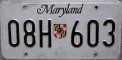 Nummernschilder / Kfz-Kennzeichen USA 1986 1980er Maryland MD