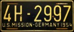 Nummernschilder / Kfz-Kennzeichen Deutschland 1954 1950er US