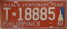 Nummernschilder / Kfz-Kennzeichen Philippinen 1961 1960er Panpanga