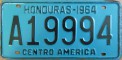 Nummernschilder / Kfz-Kennzeichen Honduras 1964 1960er