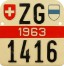 Nummernschilder / Kfz-Kennzeichen Schweiz 1963 1960er