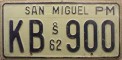 Nummernschilder / Kfz-Kennzeichen Chile 1962 1960er San Miguel