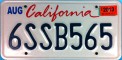 Nummernschilder / Kfz-Kennzeichen USA 1996 1990er california ca