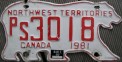 Nummernschilder / Kfz-Kennzeichen Kanada 1981 1980er Northwest Territories