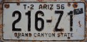 Nummernschilder / Kfz-Kennzeichen USA 1956 1950er Arizona AZ