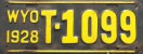 Nummernschilder / Kfz-Kennzeichen USA 1928 1920er Wyoming WY