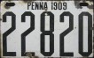Nummernschilder / Kfz-Kennzeichen USA 1909 1900er Pennsylvania PA