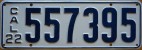 Nummernschilder / Kfz-Kennzeichen USA 1922 1920er california ca