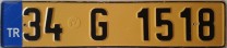 Nummernschilder / Kfz-Kennzeichen Türkei 1996 1990er