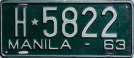 Nummernschilder / Kfz-Kennzeichen Philippinen 1963 1960er Manila