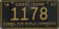 Nummernschilder / Kfz-Kennzeichen Panama 1963 1960er Canal Zone