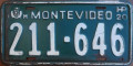 Nummernschilder / Kfz-Kennzeichen Uruguay 1962 1960er Montevideo
