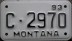 Nummernschilder / Kfz-Kennzeichen USA 1993 1990er Montana MT